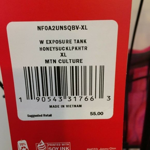 North Face TNF Women's Exposure Activewear Tank Top Honeysuckle Pink XL MSRP $55 - Picture 6 of 6